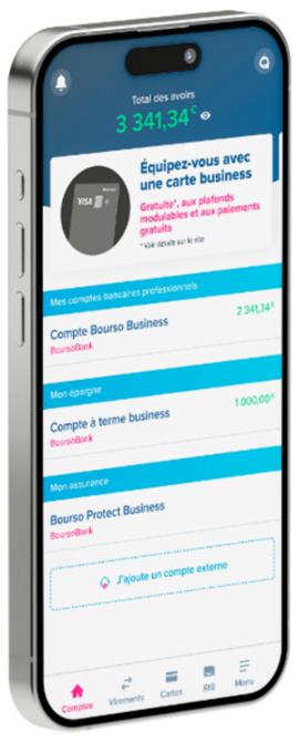 Ecran mobile de l'offre professionnelle