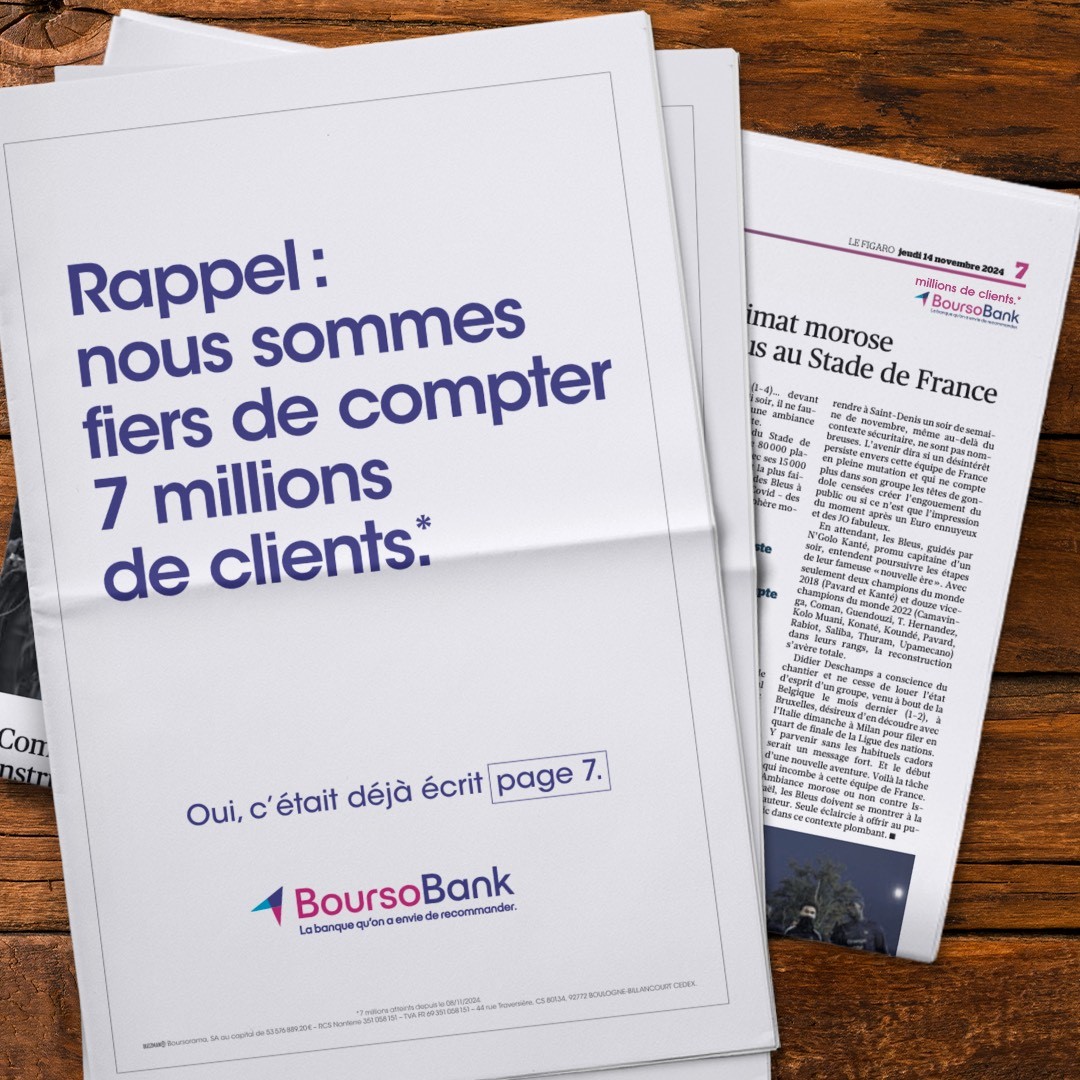 Visuel campagne de pub 7 millions de clients BoursoBank