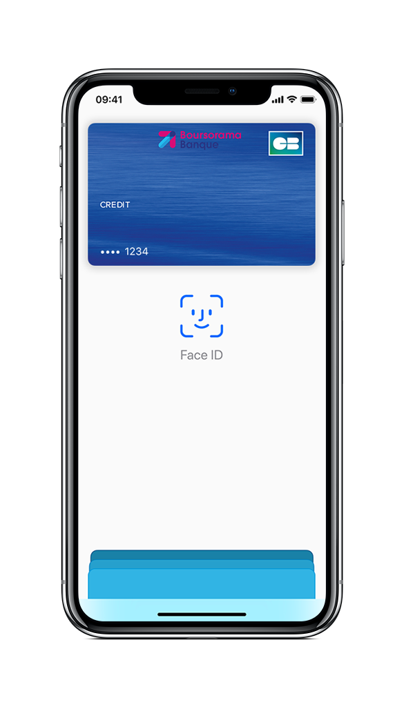 Visuel de l'interface Apple Pay de Boursorama Banque