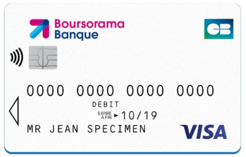 Visuel d'une carte bancaire Boursorama Banque